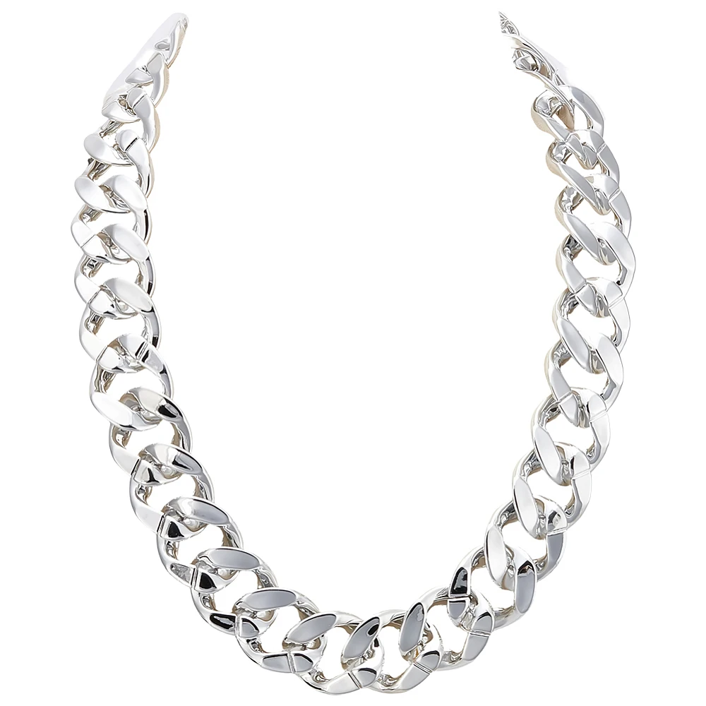 Collar de cadena gruesa de 80 cm, de plástico, estilo Hip Hop Punk Rapper, cadena cubana, joyería para disfraz, grande y gruesa