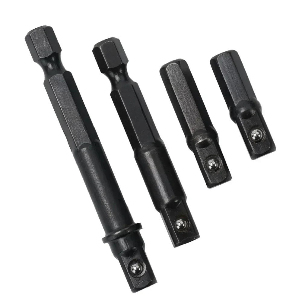 1/4pcs 1/4 Inch Drill Socket Adapter Chrome Vanadium Steel Extension Bit Socket Adapter Screwdriver Holder Power Tool 25-65mm