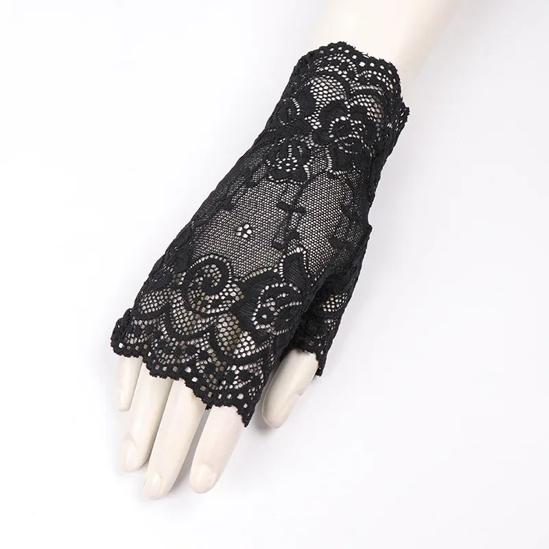 النساء الرقص قفازات برباط واقية من الشمس قفازات قصيرة أصابع القيادة قفازات نصف اصبع قفازات متصلة قفازات مرنة الصيف