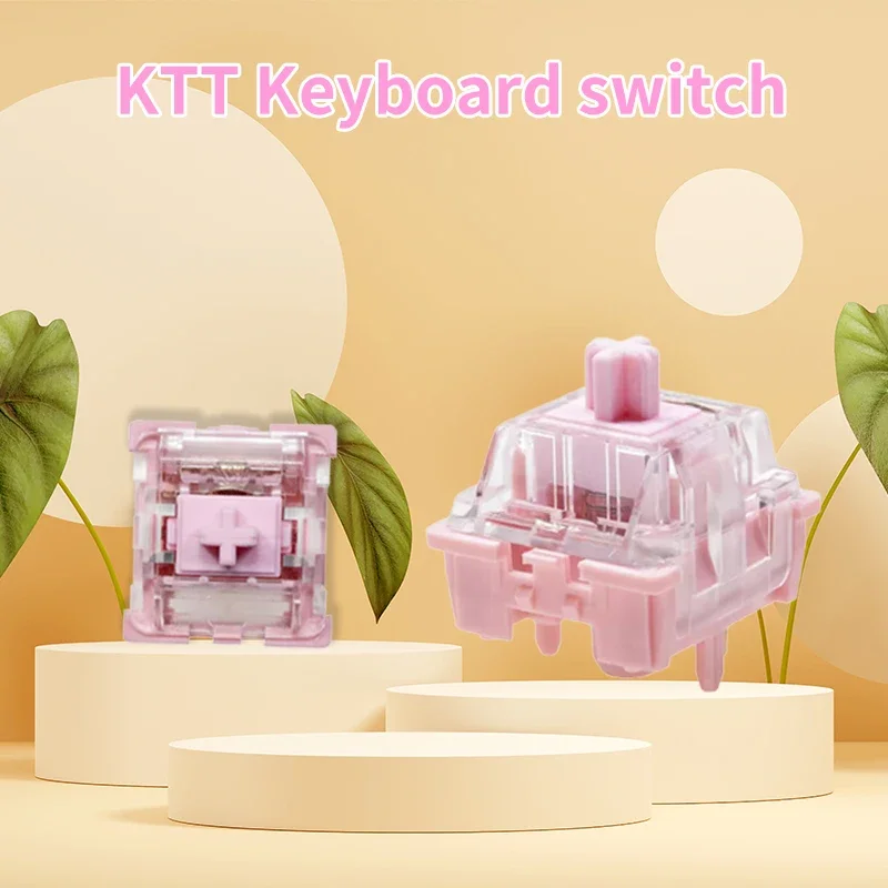KTT Rose Switch Linear 63g 5pin MX switch for Mechanical Keyboard Factory Lubed Pink PC PA POM