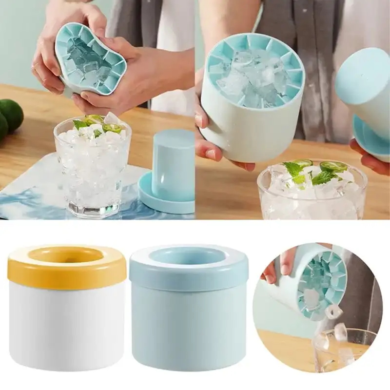 

Silicone Ice Cube Mold Round Ice Bucket Summer Homemade DIY Refrigerator Freeze Ice Maker Creative Ice Cube Mold Barware Tools