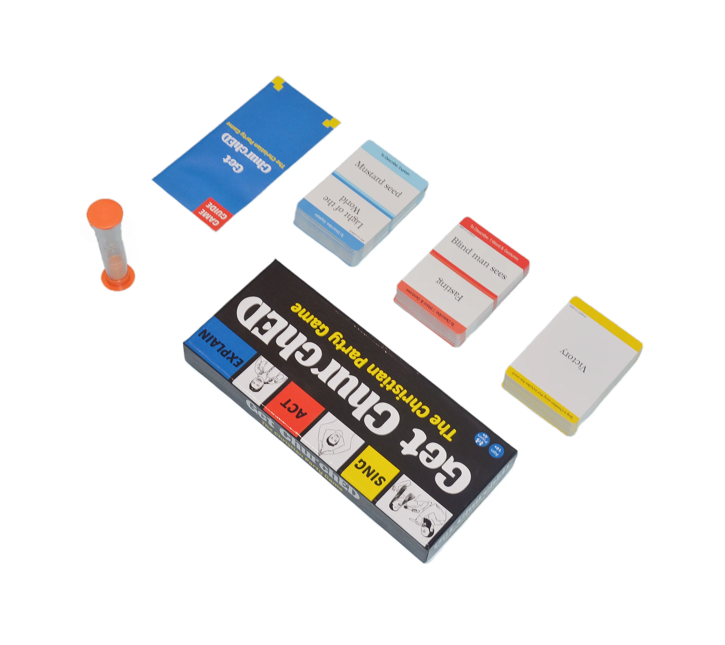 « Obtenez Churched » Jeu de cartes, jeu de société, jeu interactif, comprend 3 types de jeux, adapté aux fêtes, idéal comme cadeau, adapté pour Halloween, Noël