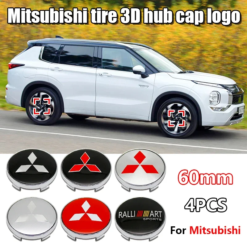 

60mm Universal Car Wheel Hub Centre Cap Covers Car Accessories for Mitsubishi Outlander XL Lancer EX L200 Pajero Sport ASX Trito