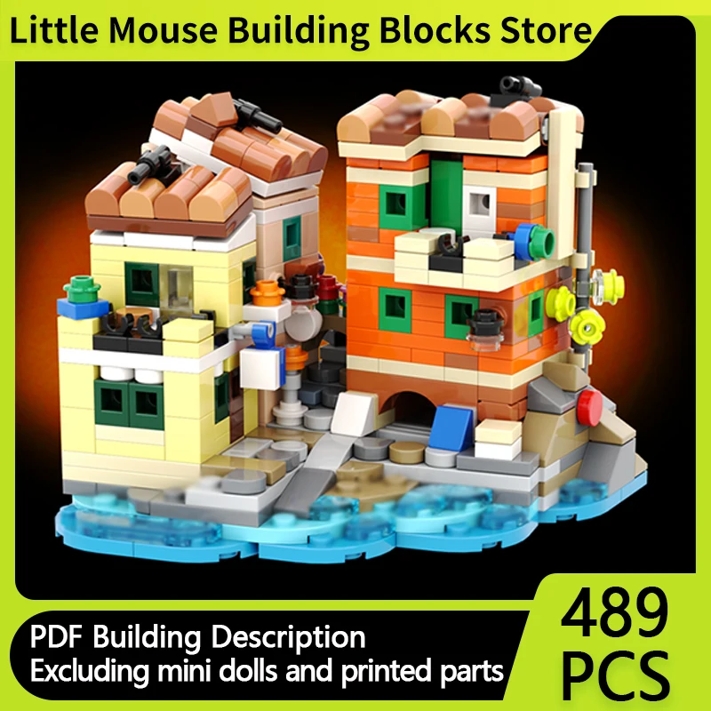 

City Street View Model MOC Building Bricks Coastal City Residence Modular Technology Gifts Holiday Assemble Children Toys Suit