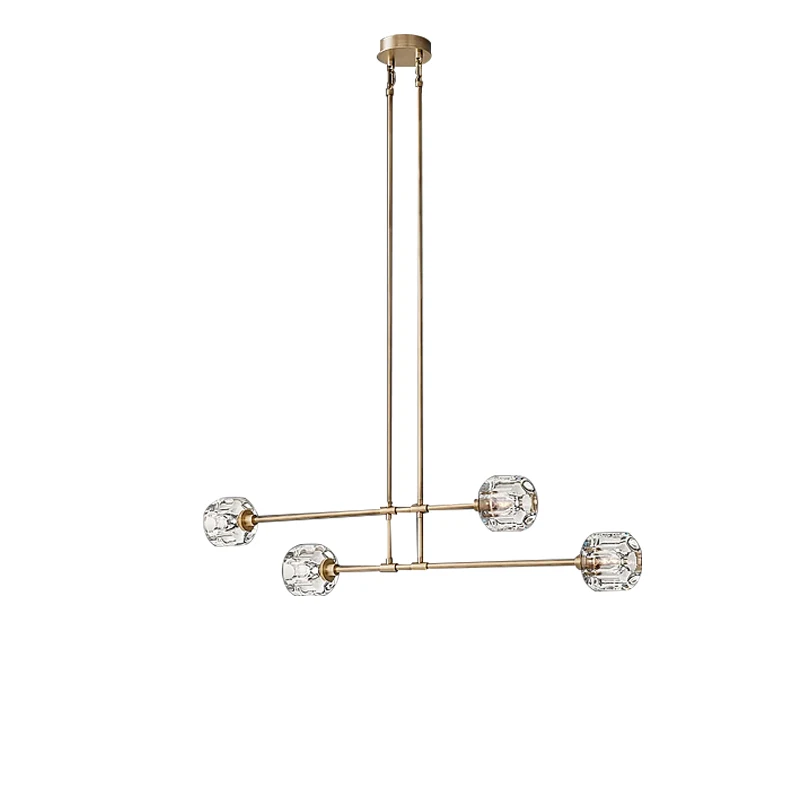 Minimalist K9 Crystal Brass Long Pendant Lights Decoration Dining Room Kitchen Island Villa Hanging Lamp Easy Installation