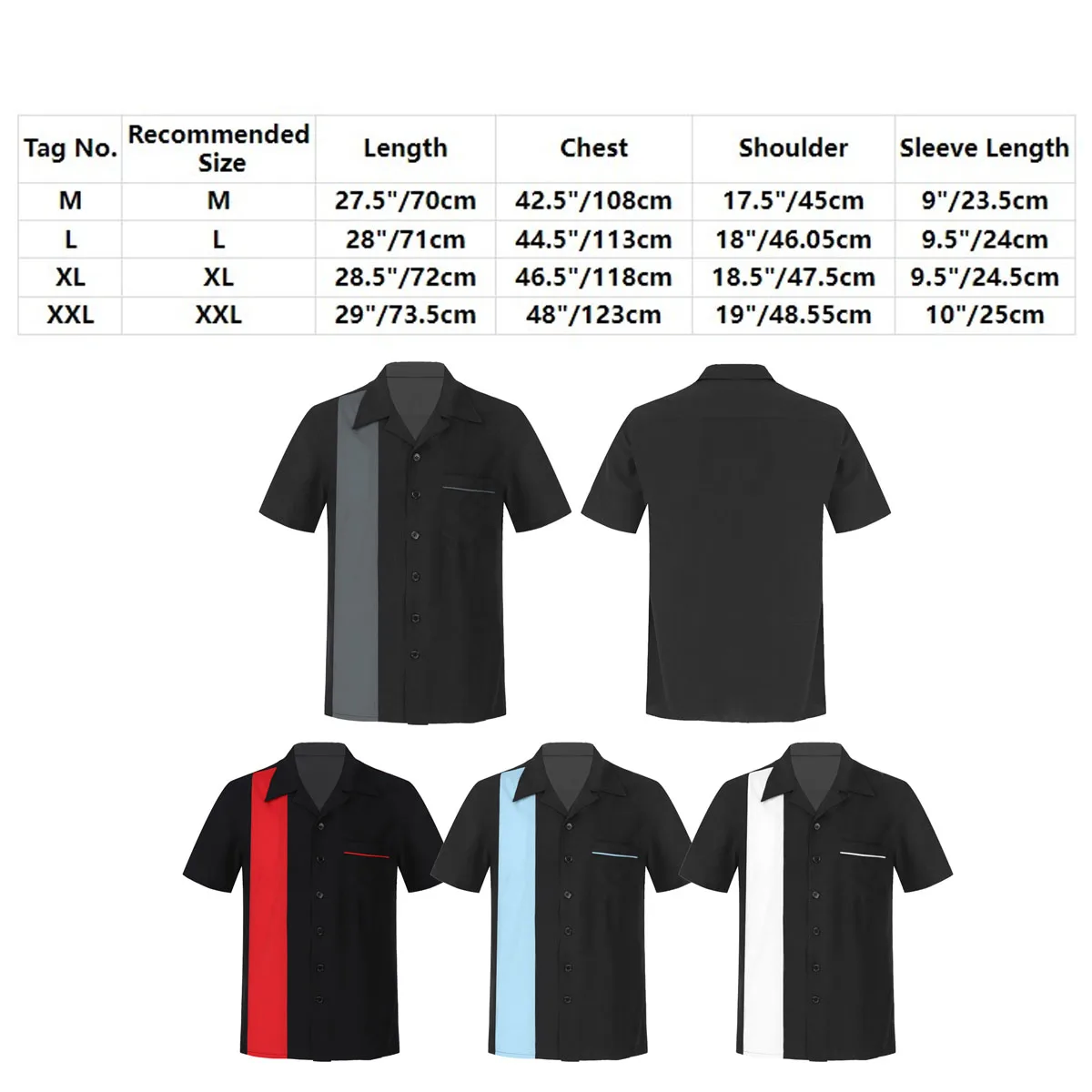 Bowling Retro Mens Short-Sleeve Shirt New Hot 50's Classic Casual Color Block Notched Collar Button Down Tops Office Vacation
