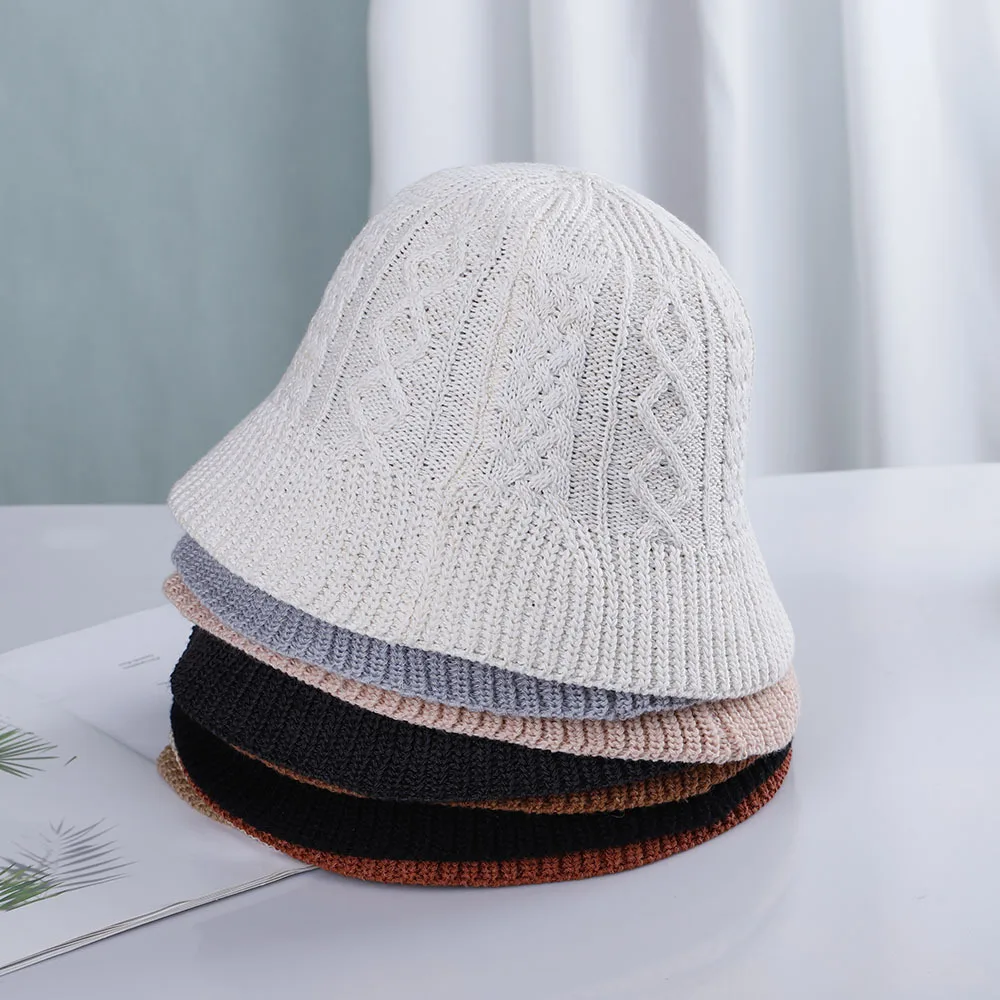 2024 Women\'s New Fisherman Hat Summer Straw Weaving Bucket Hat Show Face Small Sun Hats