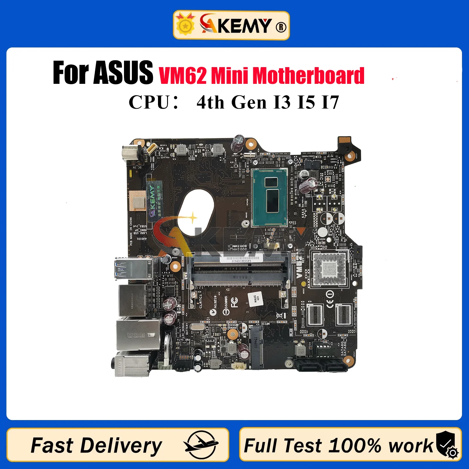 

VM62 Laptop Motherboard For ASUS VivoMini VM62 Notebook Mainboard With I3 I5 I7 CPU 100% tests OK fast shipping High quality