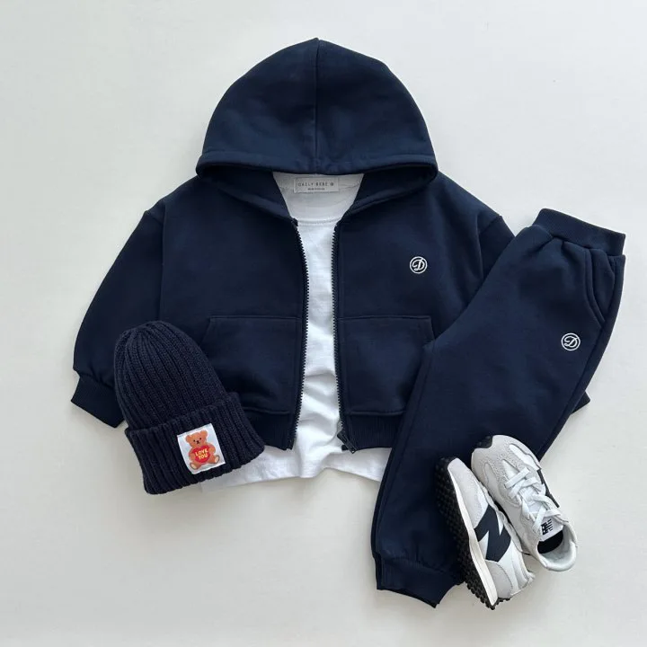 2024 Autumn New Children Hooded Clothes Set Baby Boys Long Sleeve Zipper Cardigan + Pants 2pcs Suit Girls Hoodie Kids Outfits