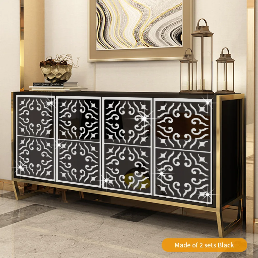 15/20/27cm Portuguese Tiles Pattern Mirror Sticker Wardrobe Cabinet Door Decor Acrylic Decal Furniture Modification Wall Sticker