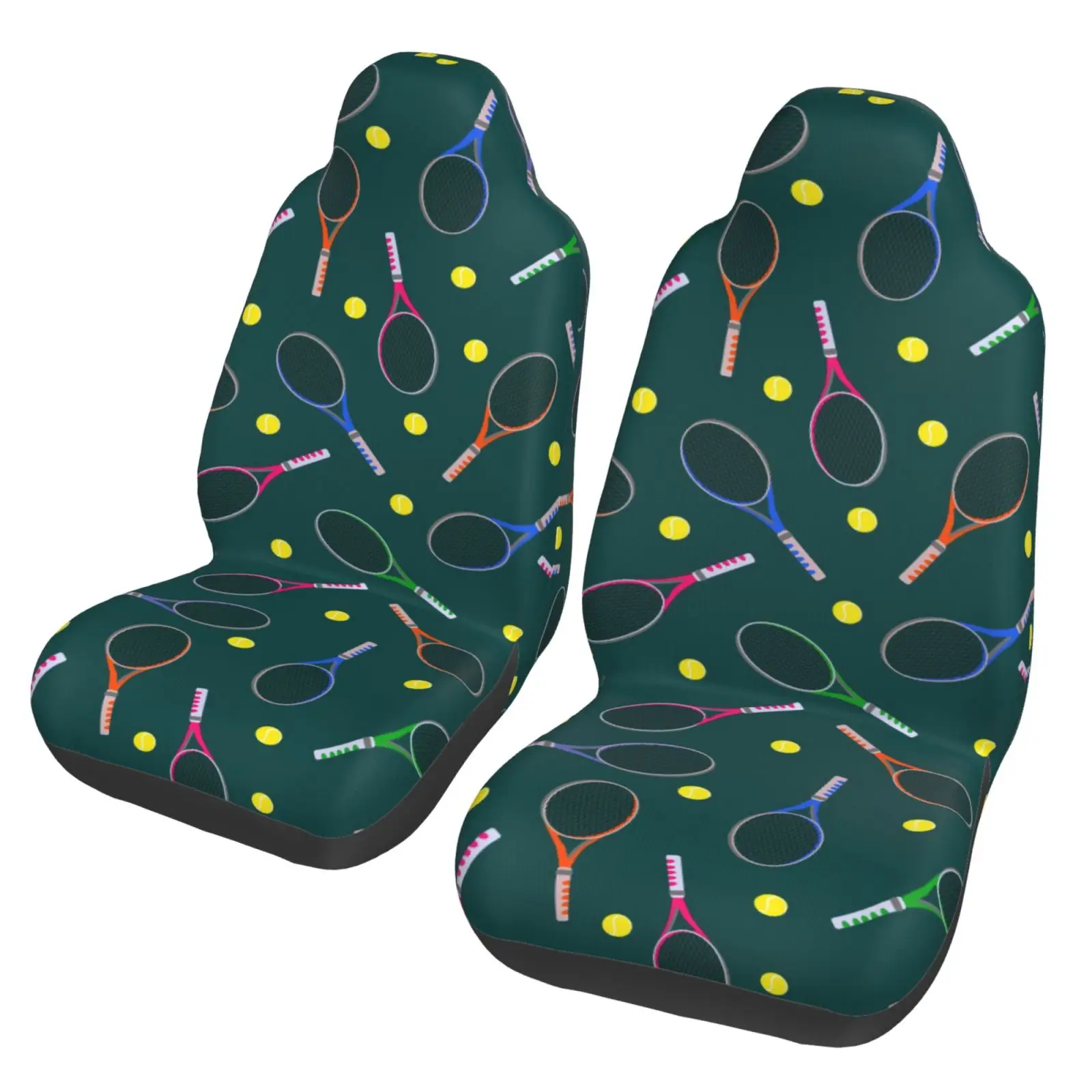 Tennis Pattern Car Seat Cover with Stain-resistant Protection 2 Pieces Suitable for All Seasons