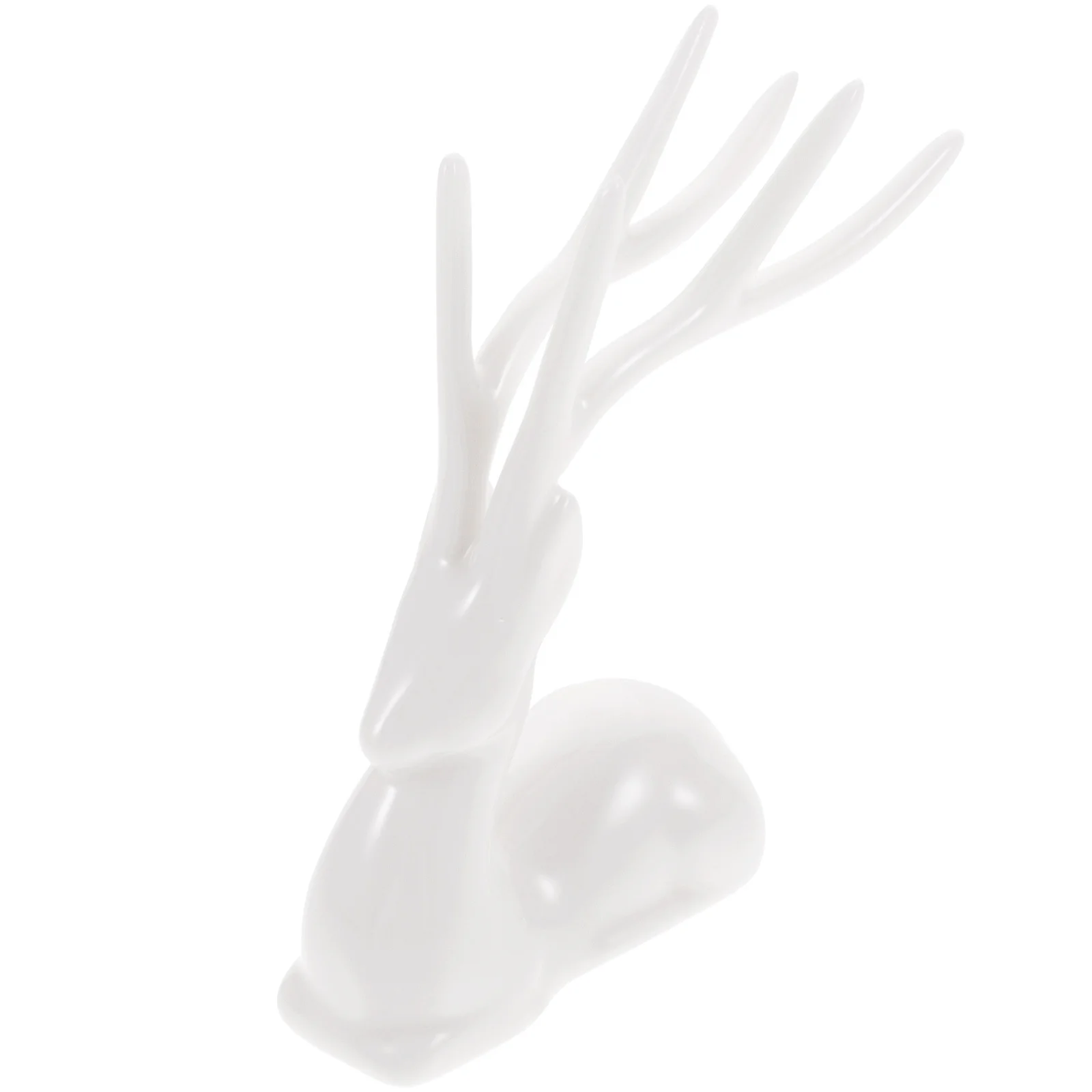 

Winter Decorations Christmas Reindeer Figurine Statue Antler Decorative White Figurines