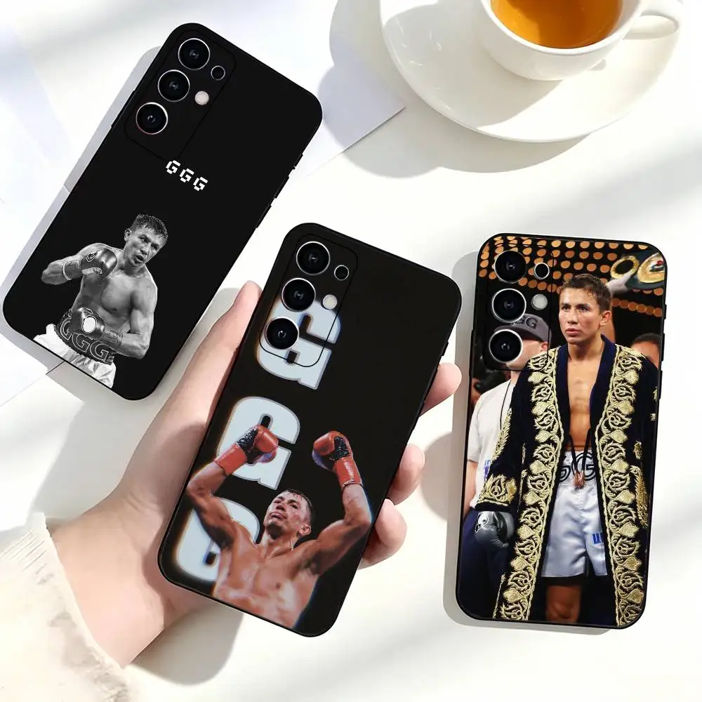Фото Стильный чехол для телефона с изображением Геннадия Головкина для Samsung Galaxy S23, S24, S25, S22, Ultra, S21, Plus, FE, Lite, Note, 10, черный чехол