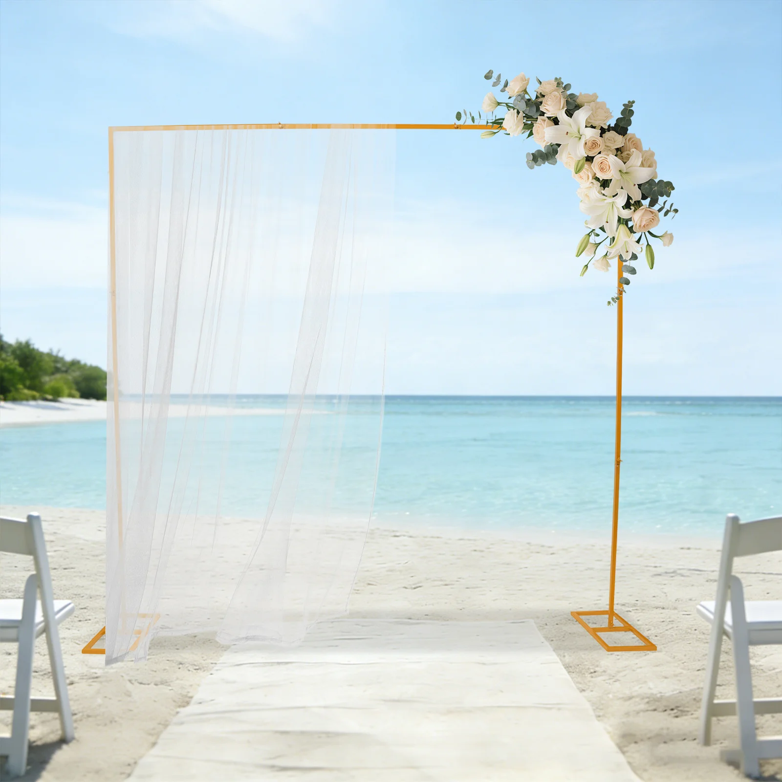 

Современная металлическая свадебная стойка из железа с золотым покрытием, напольная подставка для свадебного фона, арка для свадебной церемонии