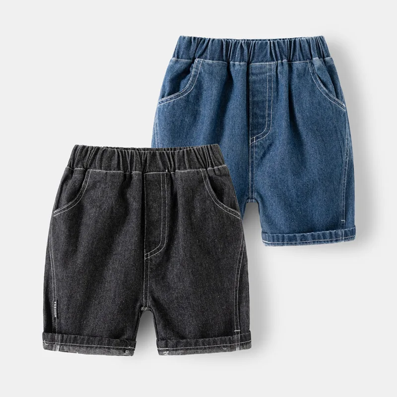 Summer Baby Boys Denim Shorts Soft Cotton Fashion Black Kid Jeans Dark Blue Korea Boy Casual Toddler Shorts Children Short Pants