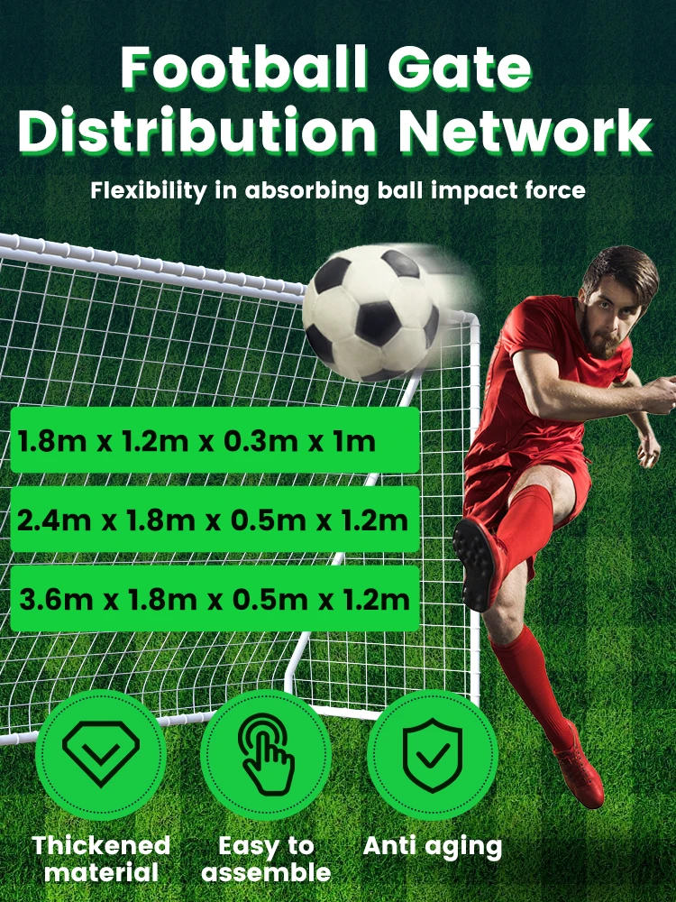 1.8/3.6M Football Goal Net Foldable Portable Soccer Goal Post Football Training Accessories for Club School Football Match