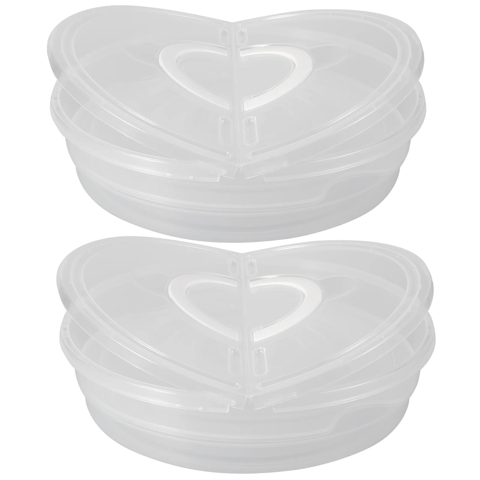 

2pcs Food Storage Containers With Lids Transparent Stackable For Cake Tortillas Pastries Keeper Fresh Box Microwave
