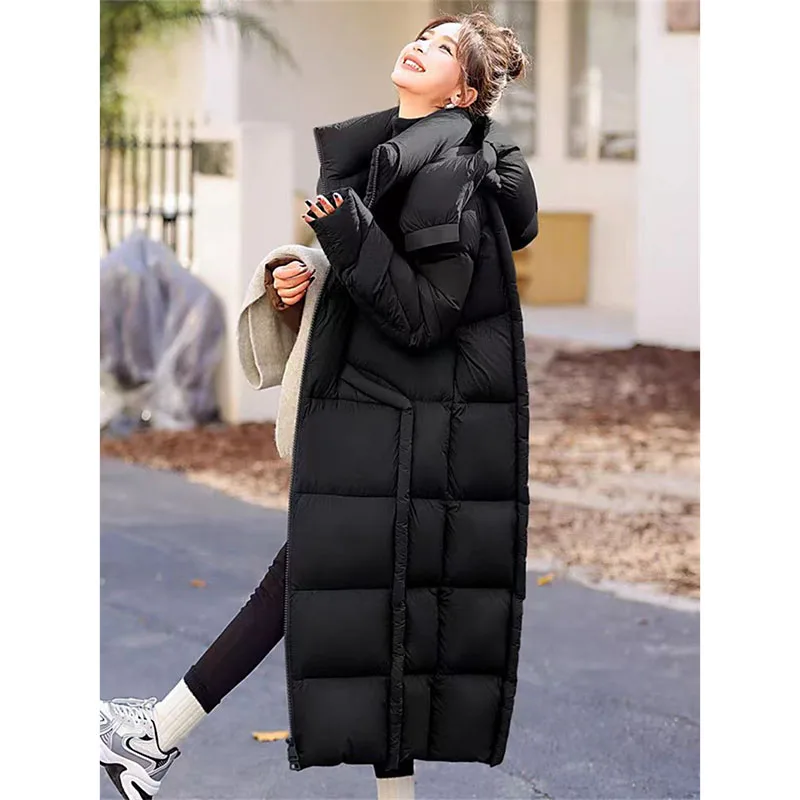 Winter New Down Cotton Parkas Padded Jacket 2024 Female X-Long Over The Knee Large Quilt Loose Parkas Coat Padded Jacket