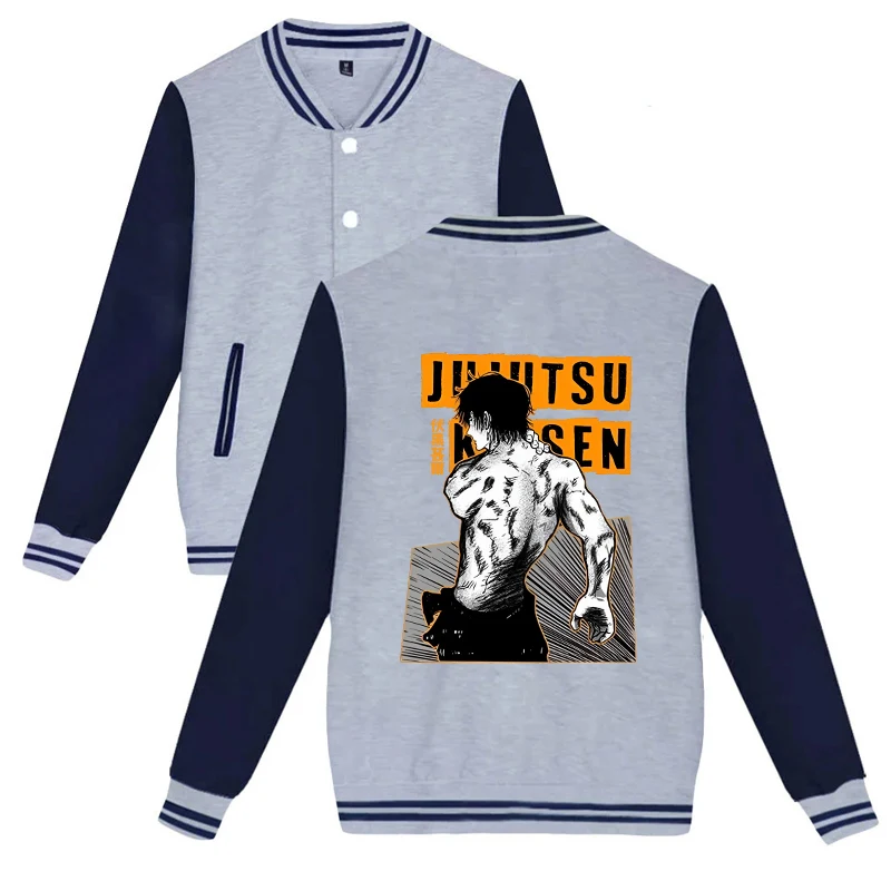 New Fushiguro Toji Printed Baseball Jacket Women Men Outdoor Long Sleeves Hip Hop Personality Sweatshirt Jersey Coat