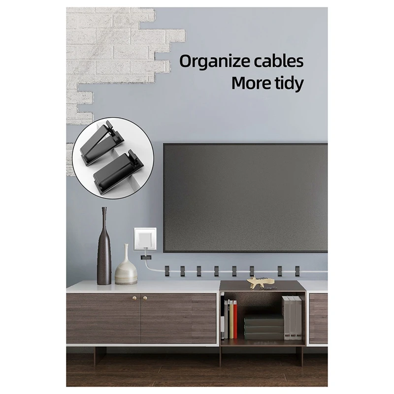 Acrylic Backed Cable Organizer Plug Cable Fixer Self-Adhesive Storage Hole-Free Multifunctional Cable Organizer Easy Install