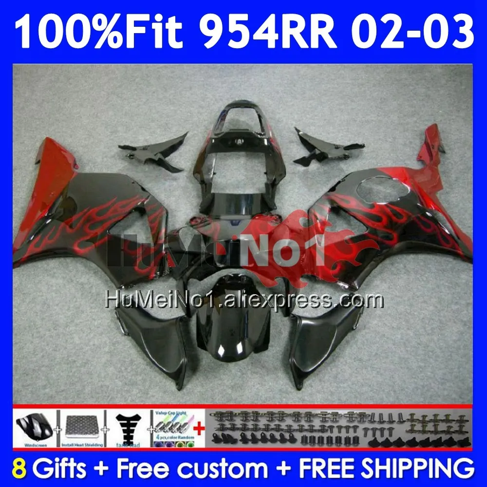 Body For HONDA CBR900RR Red flames CBR 900 954 RR CBR900 CC CBR954 RR 58No.21 CBR 954RR 900RR CBR954RR 2002 2003 02 03 Fairing