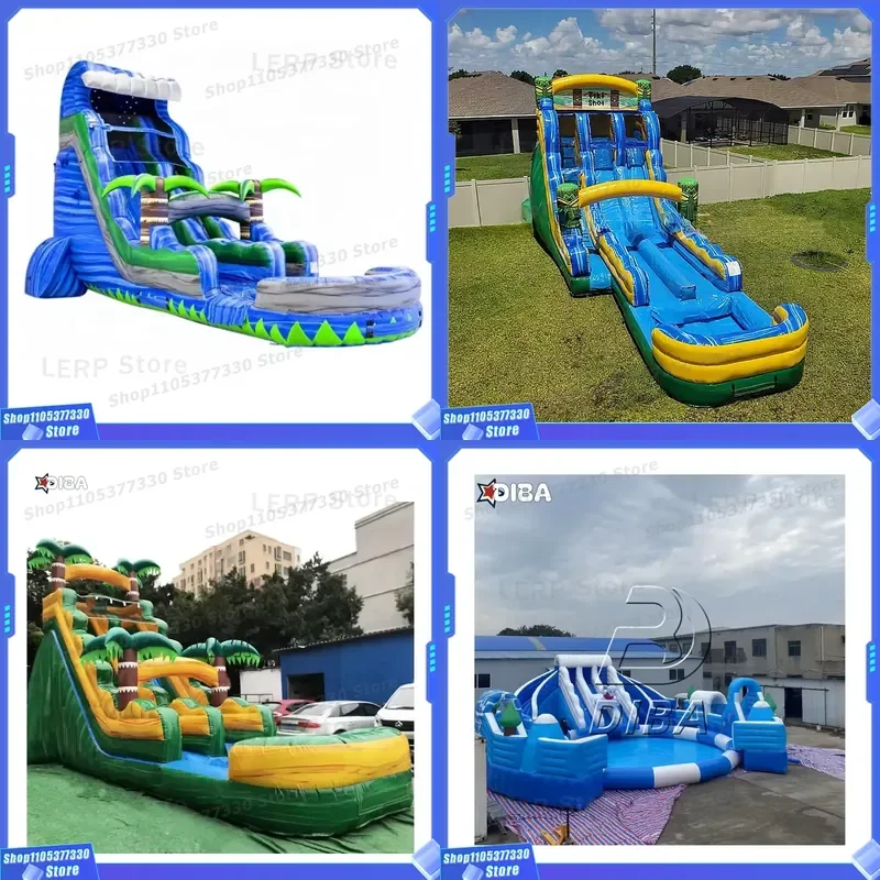 Custom High Quality Cheap Inflatable Water Slide Inflatable Water Slide with Pool Summer Fun for Children
