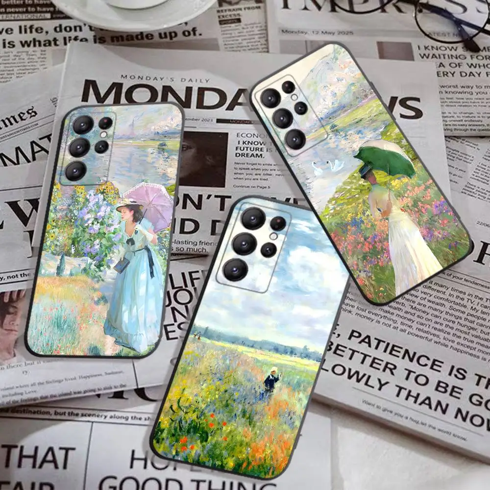 Claude Monet Phone Case For Samsung S 24 Fe 25 Ultra Plus 20 Lite 21 30 22 23 24 22 Ultra 5G Fundas