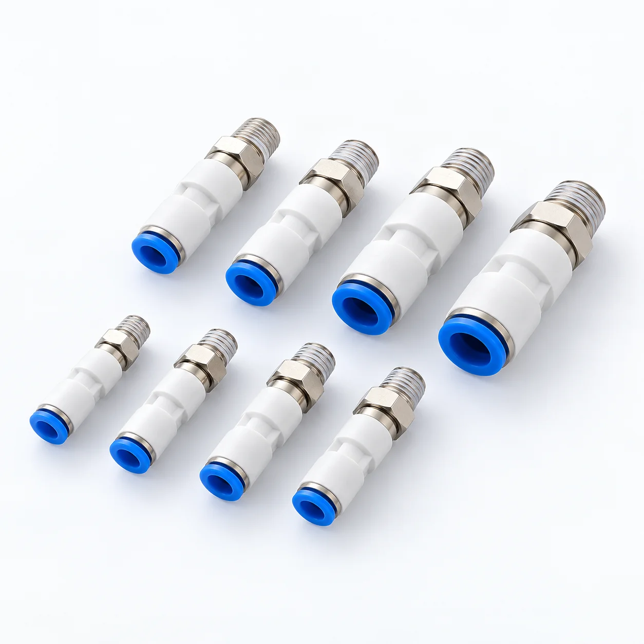 NRC Pneumatic Rotary Fitting 360 Degree Swivel Straight Push In Male Thread Connector for 4 6 8 10 12mm Air Tubing, 1 Piece