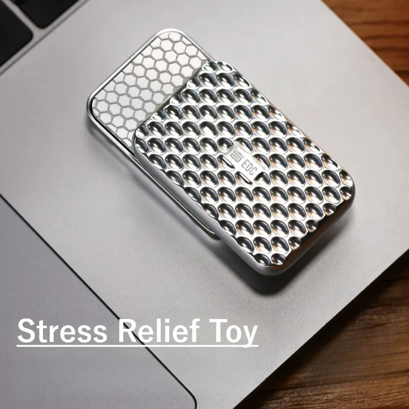 Metal EDC Fidget Slider Magnetic Haptic Fidget Toy Anxiety Stress Relief Toys Adults Portable Fidget Brick with Hammered Texture