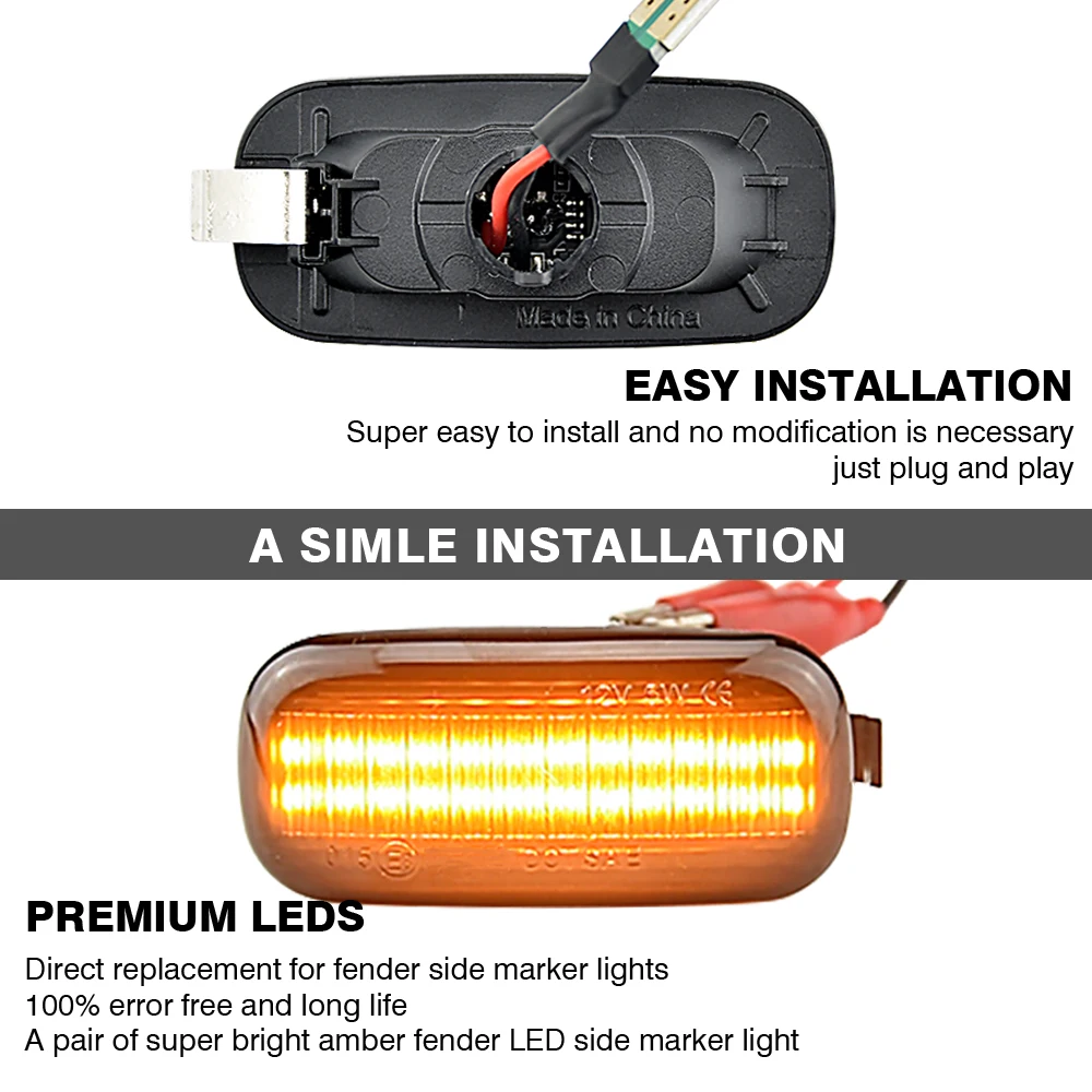 

For Audi A3 S3 8P 2004-2008 Led Dynamic Side Marker Turn Signal Light Sequential Blinker Light Emark 8E0949127 8E0 949 127 LSM0