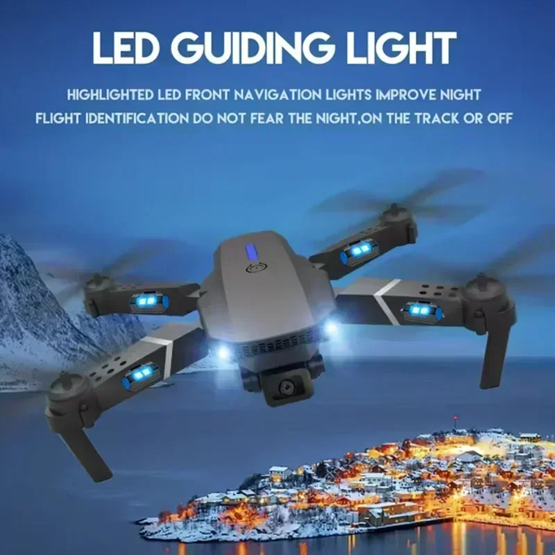 E88 Pro WiFi FPV Drone. Wide-angle HD 4K/1080P camera, height hold, foldable. Ideal RC quadcopter toy for Christmas boys gift.