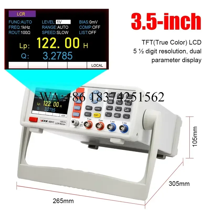 Wmwmnu for Benchtop LCR Meter 10-100KHz 0.1% Digital Bridge Measures Inductance Capacitance Resistance USB RS232C Data