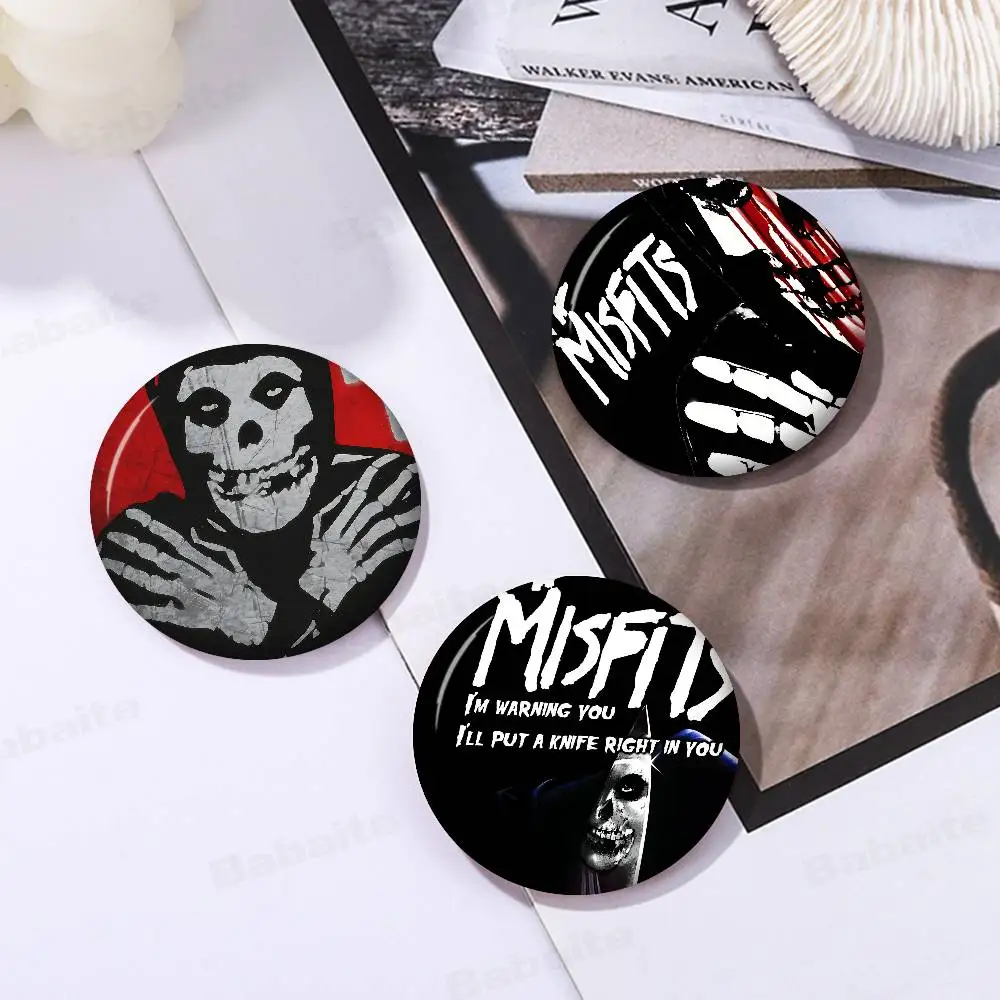 Classic Punk Band The M-Misfits New  Brooches Soft Button Pin Funny Silly Gnarpy on A Skateboard Meme Badge Collection Gifts