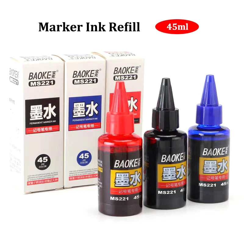 

1 коробка, 45 мл, чернила для перманентного маркера, масляные, быстросохнущие, водостойкие и не выцветающие, нестираемые, 3 цвета, жидкость для заправки маркеров.