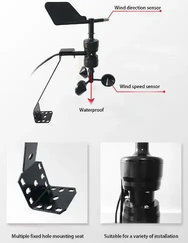 Cheap 9-30V DC digital RS485 Modbus integrated Anemometer Wind Speed Direction Sensor for weather station