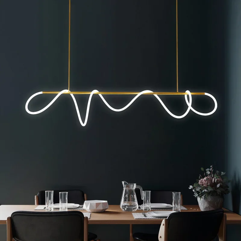 

Modern Minimalist Hose Led Chandelier Dimmable for Coffee Table Dining Room Kitchen Pendant Lights Home Decor Suspension Fixture