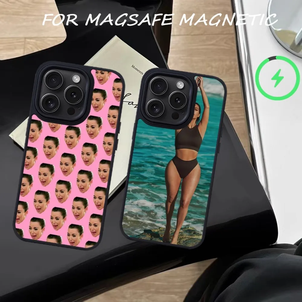 

Чехол для телефона K-Kim K-Kardashian для iPhone 15 14 13 12 11 Pro Max Plus, магнитные Чехлы для Macsafe