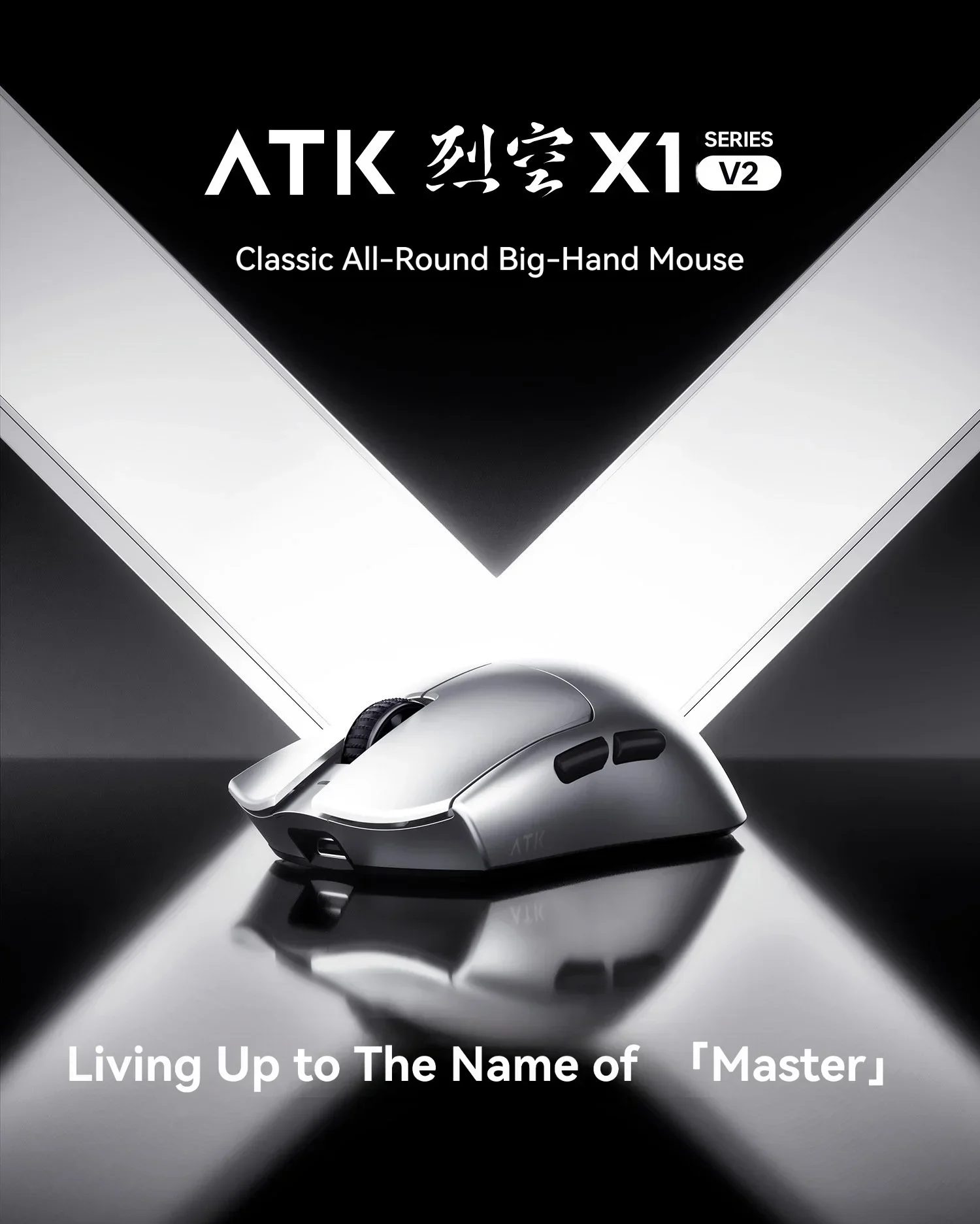 ATK Blazing Sky X1V2/X1 Air Master+ Dual 8K Wireless Gaming Mouse 48g PAW3955MASTER Ergonomic Med-Large Hand for PC FPS Valorant