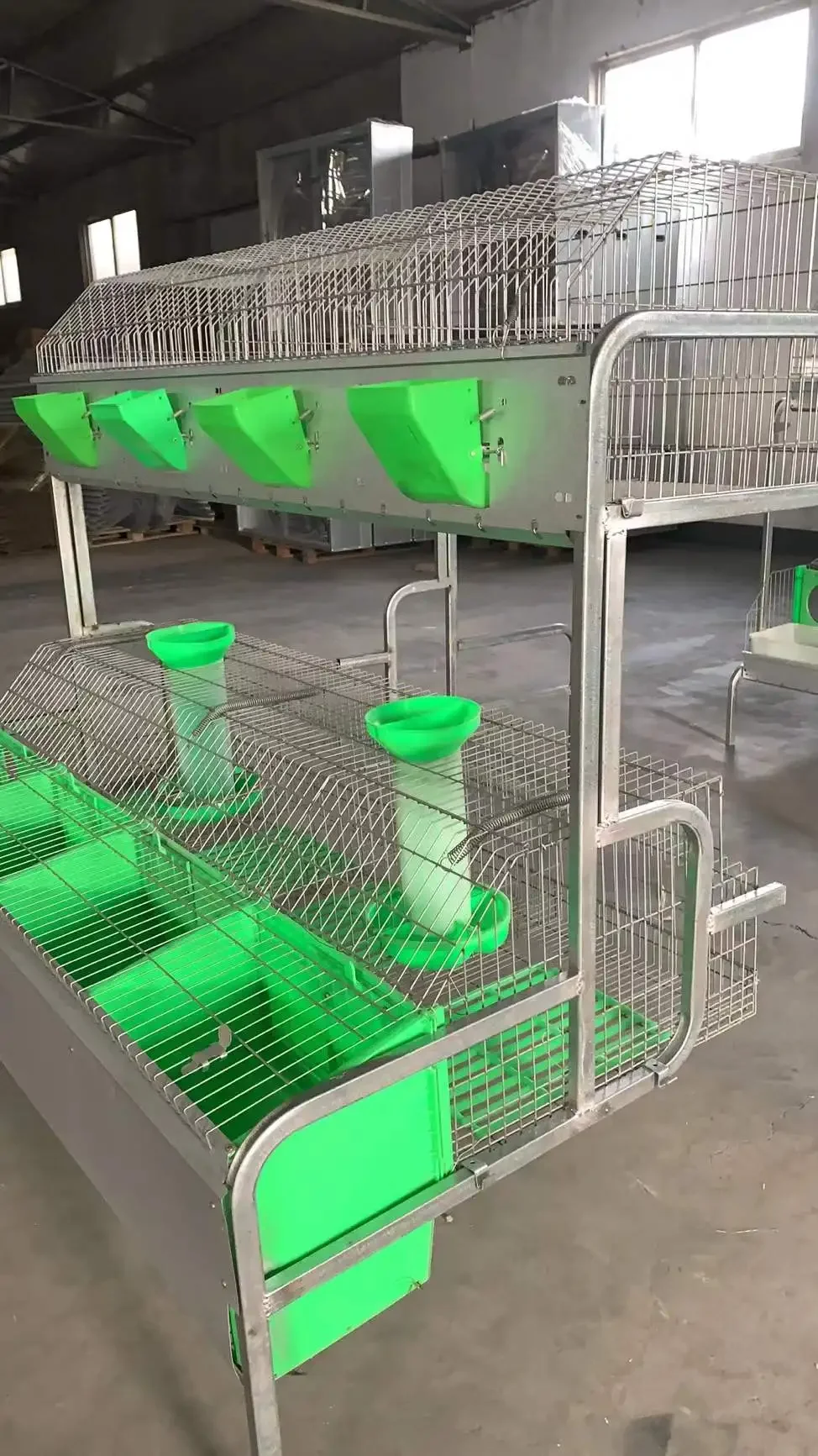 low carbon Steel 24 position mother baby rabbit cage retail manufacturing plant rabbit cage