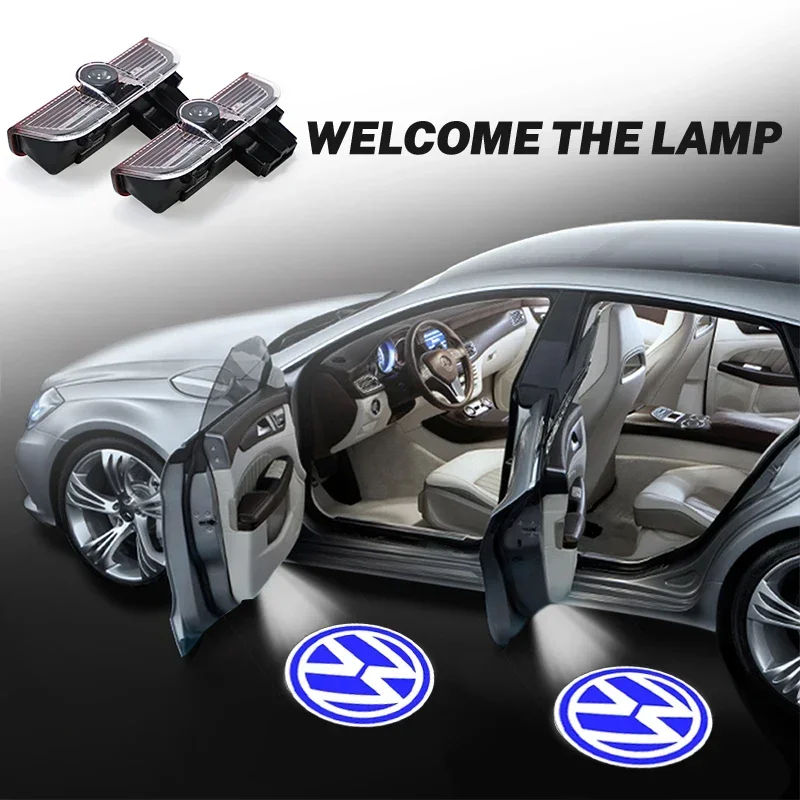 

2Pcs Car Door Projector Lamps Welcome Lights Accessories For VW GTI Golf Passat CC Sagitar Tuguan Touran Touareg Scirocco Sharan