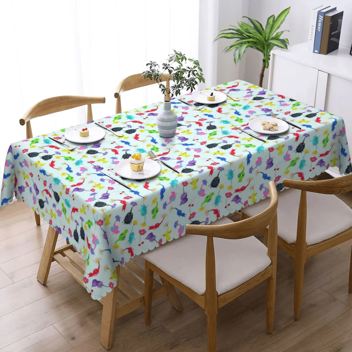 Game Kawaii Pikmin Cartoon Animation Tablecloth Restaurant Kitchen Rectangular Tablecloth Festival Tablecloth Dining Table Cover