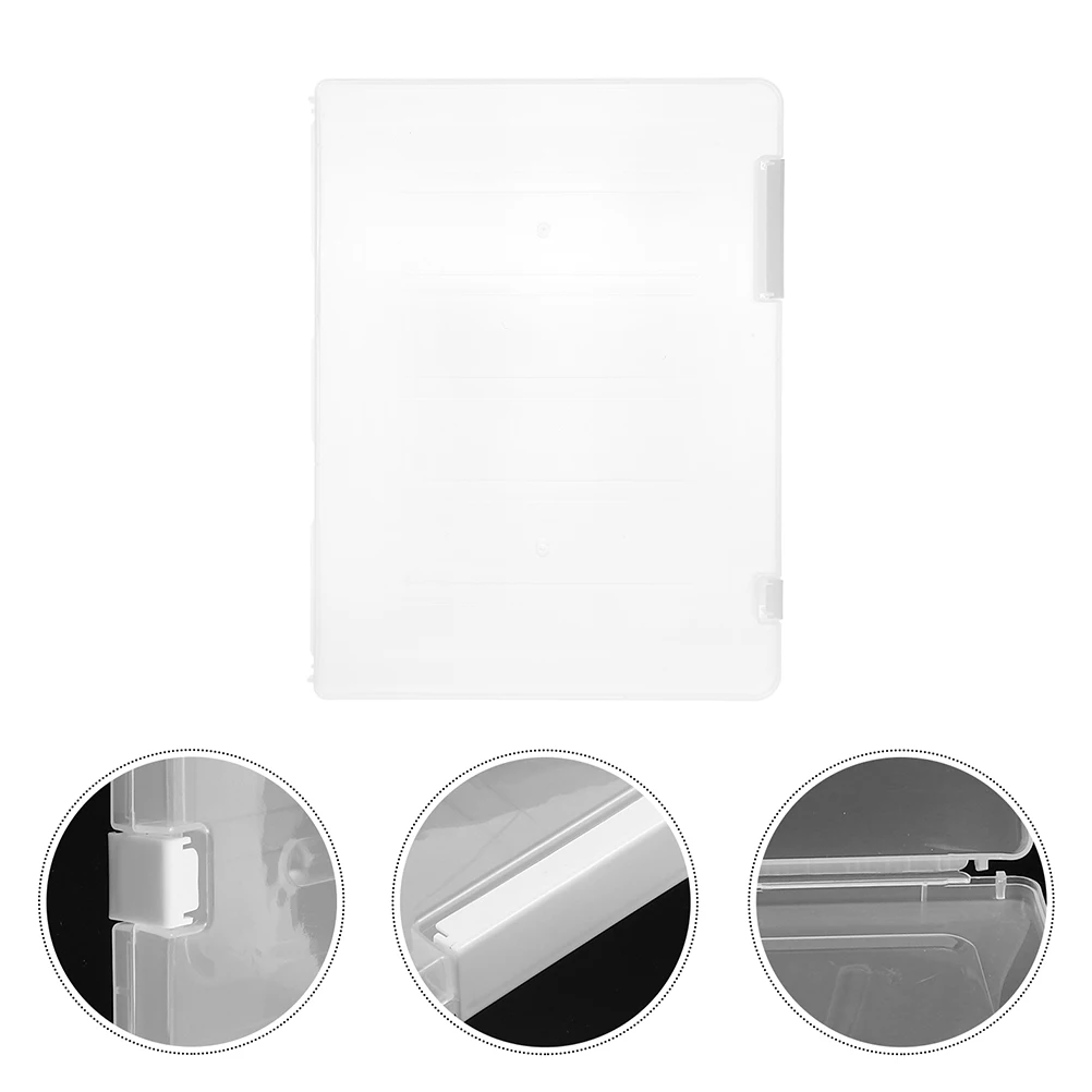 

2pcs Clear Box Multi-Function Stackable Document Organizer Transparent Storage Box Office Household Holder Snap-Tight Buckle