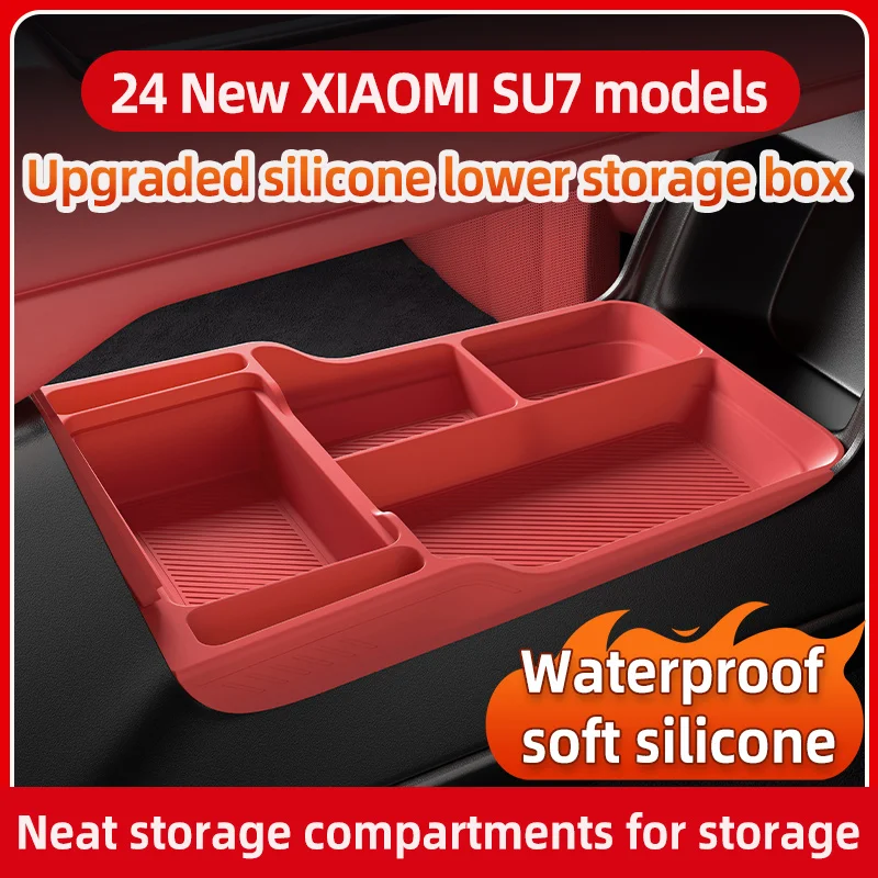

2024 For Xiaomi Su7 Silicone Center Console Below Storage Box Central Control Organizer Mat Car Interior