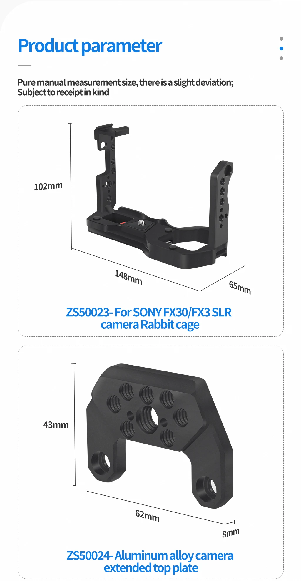 FX3 FX30 Kamera Half Cage Rig für Sony SLR Schutzrahmen 1/4 3/8 Kaltschuh Schnellspanner V-Lock Stativ Stabilisatorhalterung – Detail 15