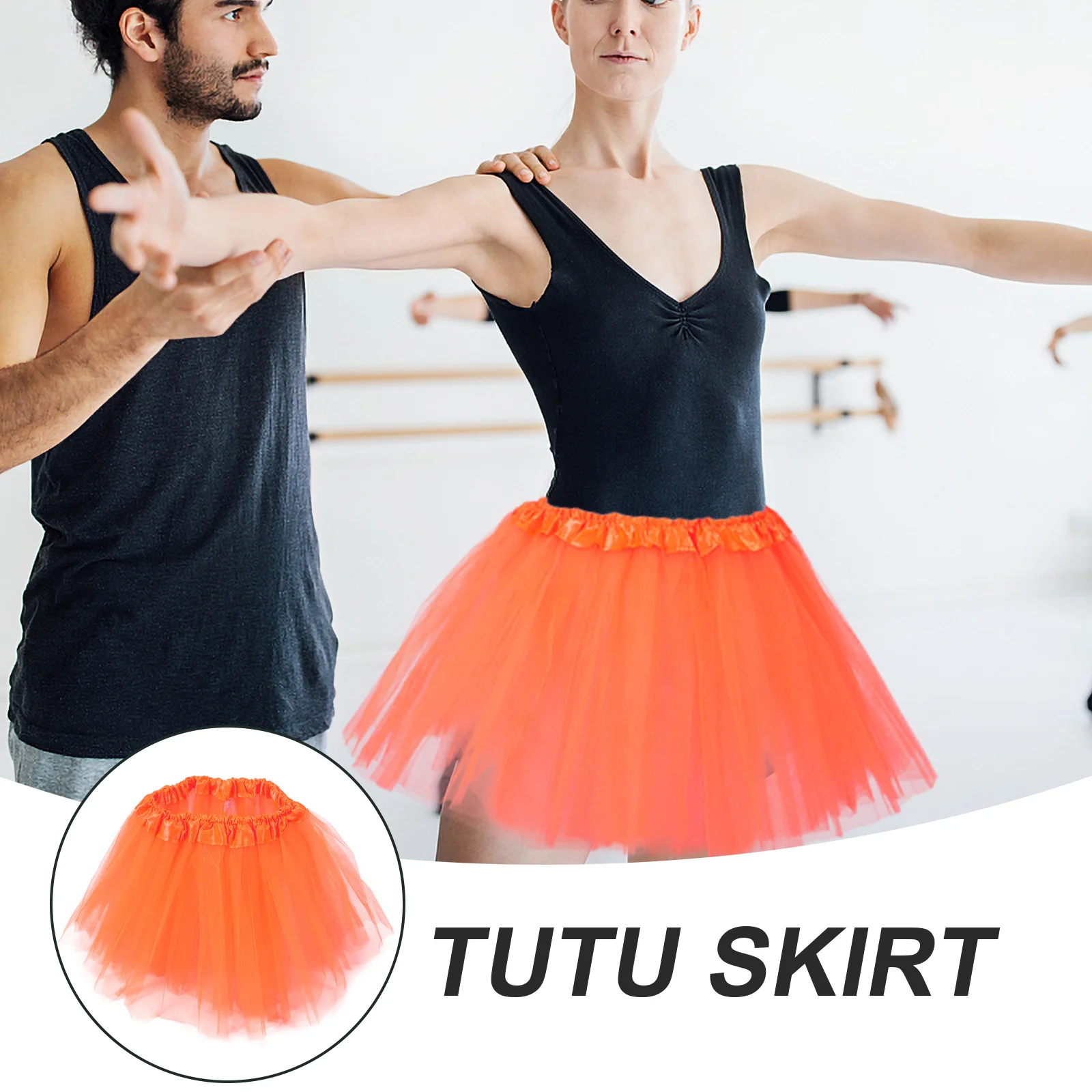 

3 Layers Women Tutu Skirt Short Tulle Gauze Lightweight Breathable Elastic Waist Party Dance Accessory Skirt For Holiday