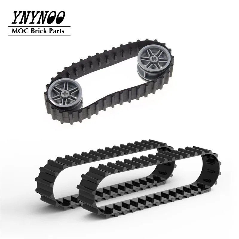 MOC Technical Wheels Tire 53992 56145 13972 Tread Large [36 Links] EV3 Rubber Track Building Blocks Parts DIY Toys Tank Parts