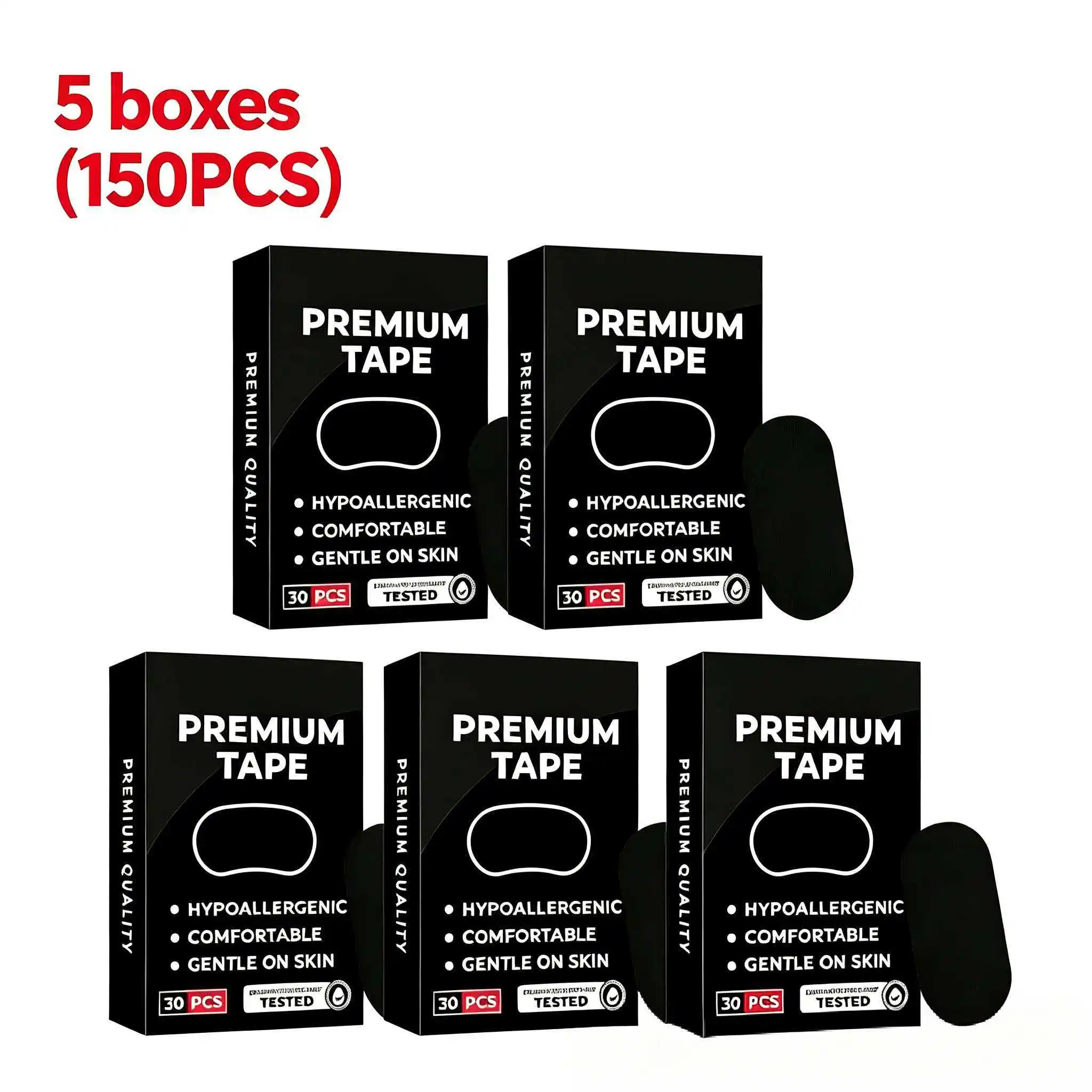 30/60 stuks Anti-snurk mondtape, medische kwaliteit slaapstrips voor snurkverlichting & zachte neustape voor reizen en thuisgebruik