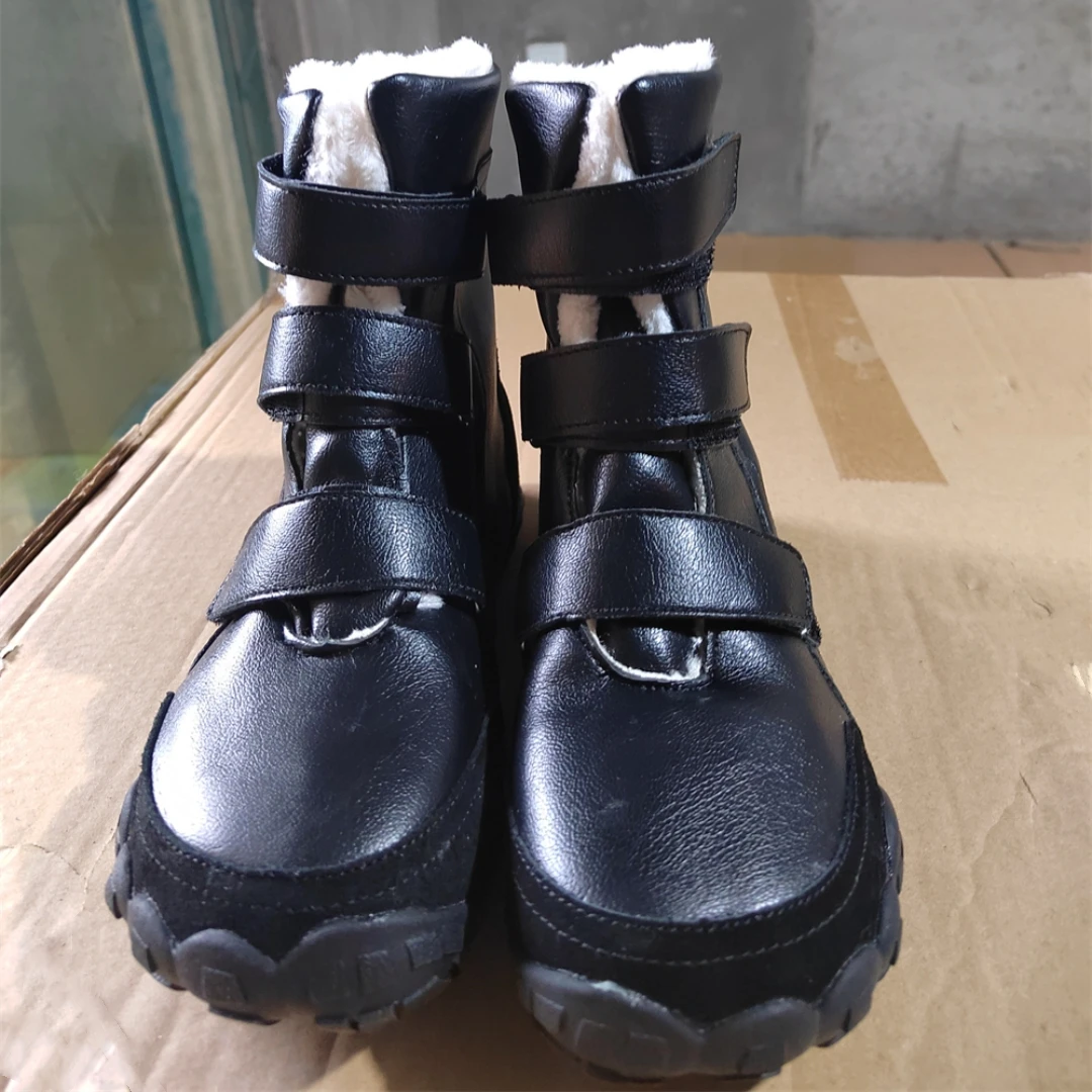 ZZFABER Kids Barefoot Boots Winter Warm Snow Shoes for Boys Girls Flexible Warm Sneakers Children Winter Boots
