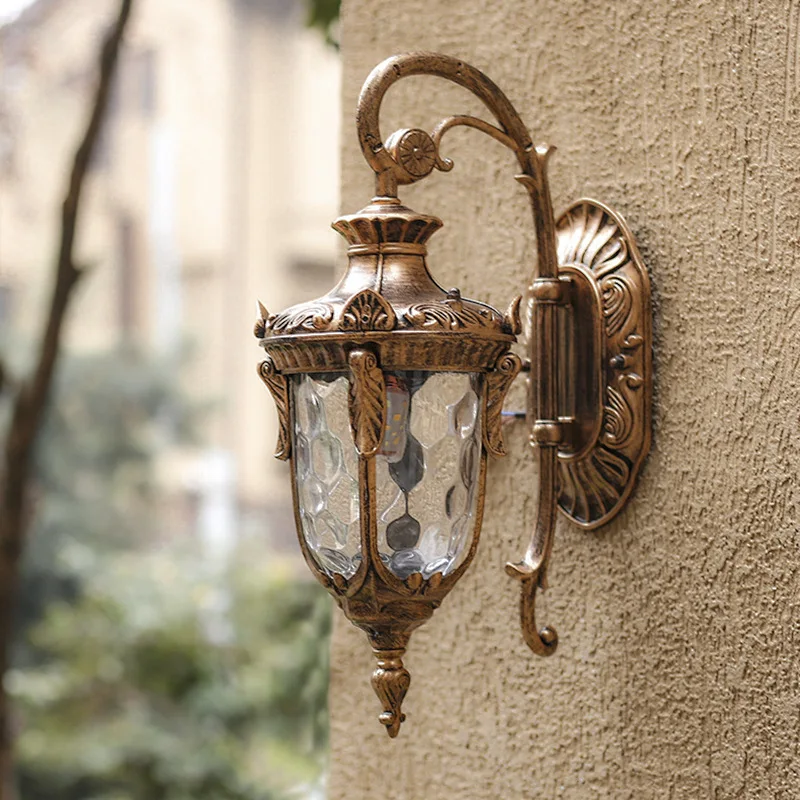 

European American Vintage Waterproof Aluminum Outdoor Wall Light for Garden Villa Patio Home Room Decor Wall Light Led Lamp