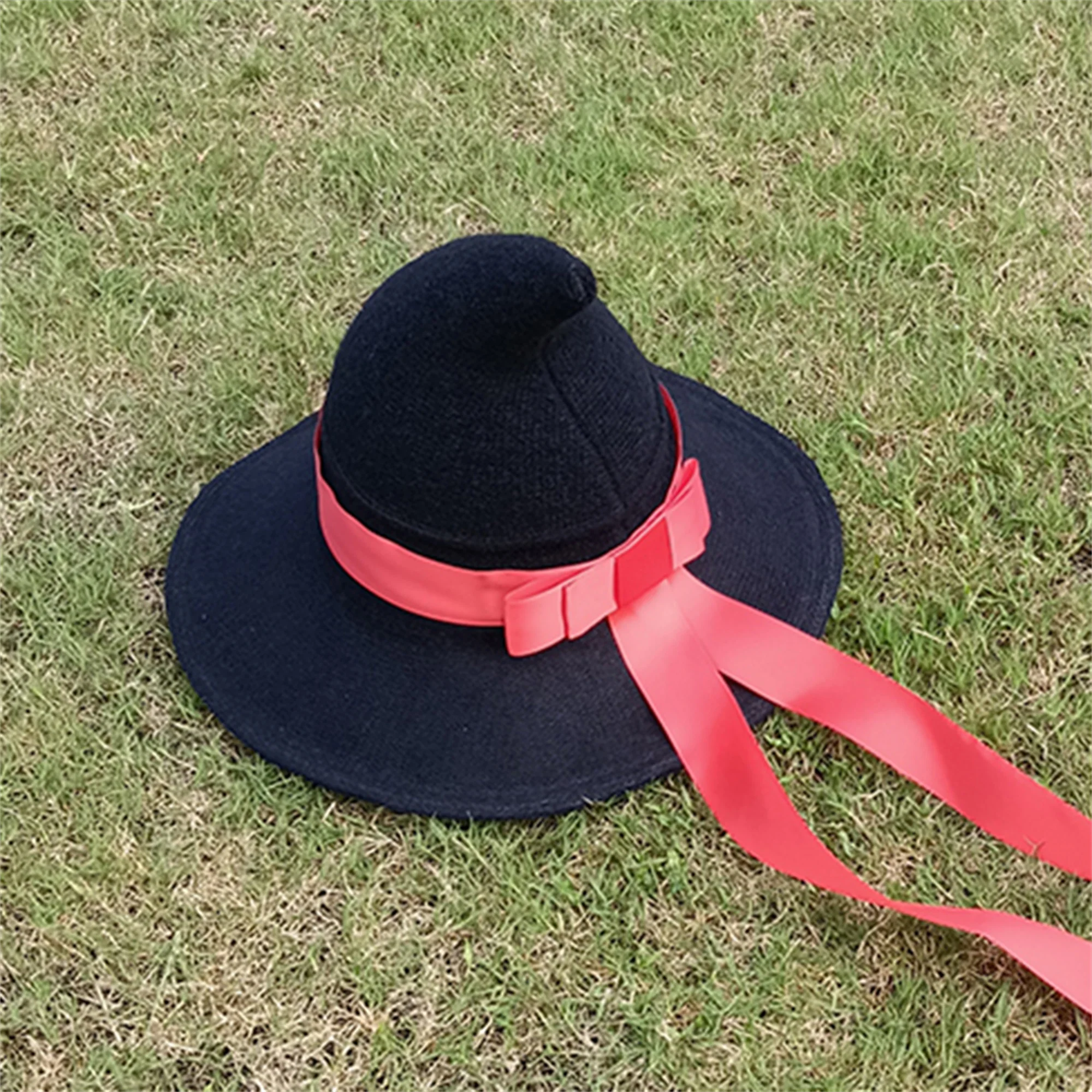 หมวกแม่มดสีดําและสีม่วงพร้อมริบบิ้นประกายสําหรับผู้หญิงฮาโลวีนเครื่องแต่งกาย Party Dress Up อุปกรณ์เสริมและคอสเพลย์